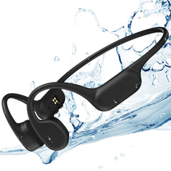 Swimming Headphones IP68 Waterproof, Bone Conduction Headphones MP3 Player Built-in 32G Memory - Black