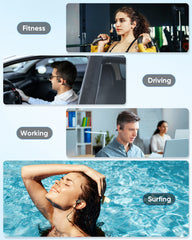 Swimming Headphones IP68 Waterproof, Bone Conduction Headphones MP3 Player Built-in 32G Memory - Black